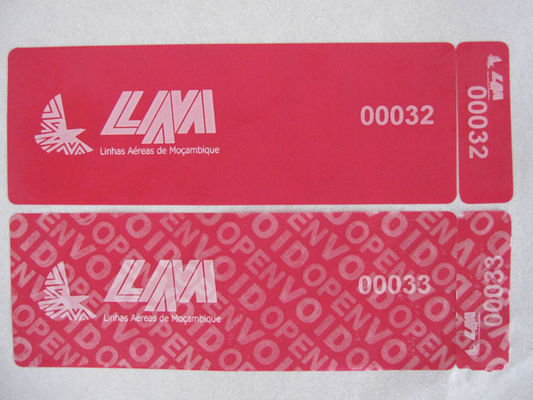 Duidelijke de Veiligheidsetiketten van de niet-residustamper met 80g Cellofaandocument voor Bankatm Machine